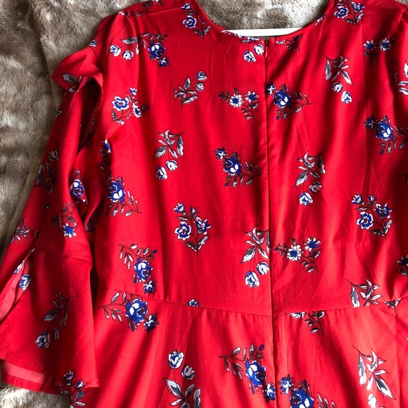 Red floral skater dress - Picture 5 of 8